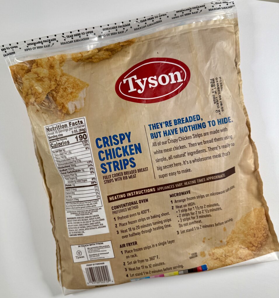 tyson crispy chicken strips