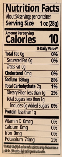 costco jongga kimchi​ Nutrition Facts