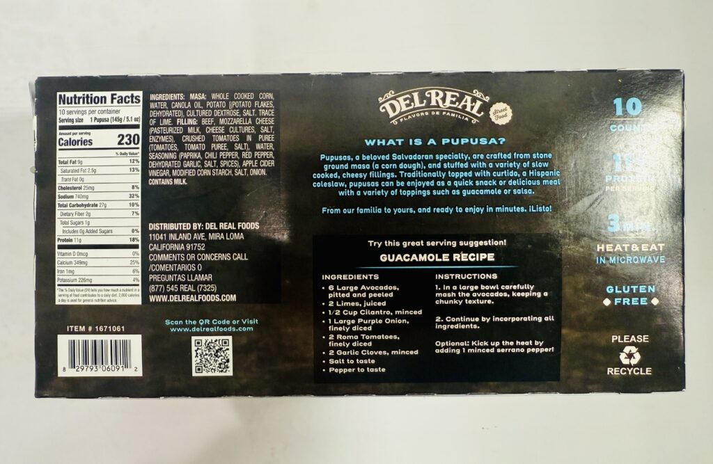 Costco Del Real Foods Birria Pupusas