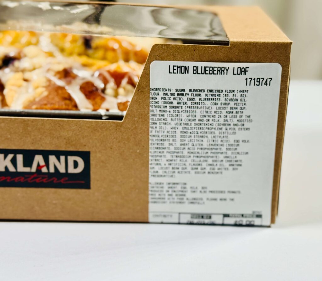 Costco Lemon Blueberry Loaf Package