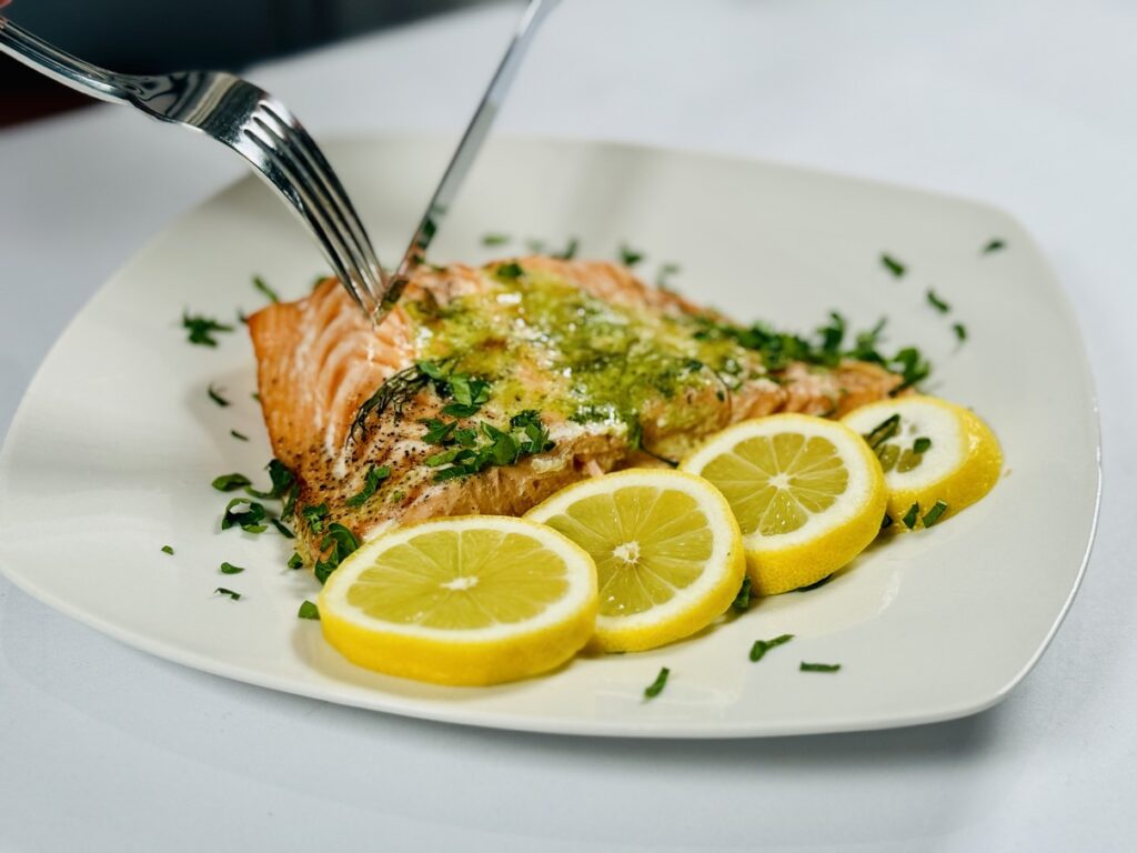 costco's kirkland salmon milano with basil pesto butter