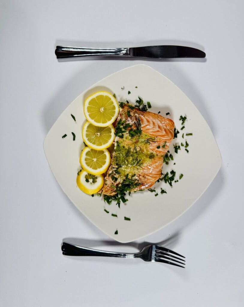 costco's kirkland salmon milano with basil pesto butter​