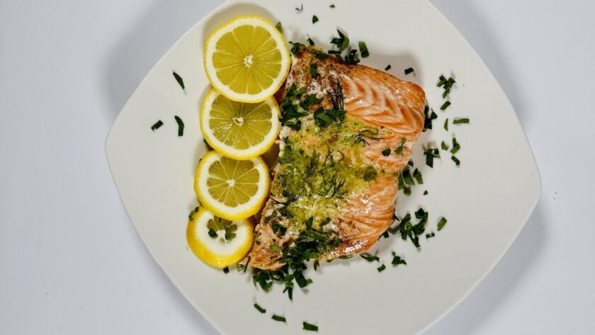 costco's kirkland salmon milano with basil pesto butter​