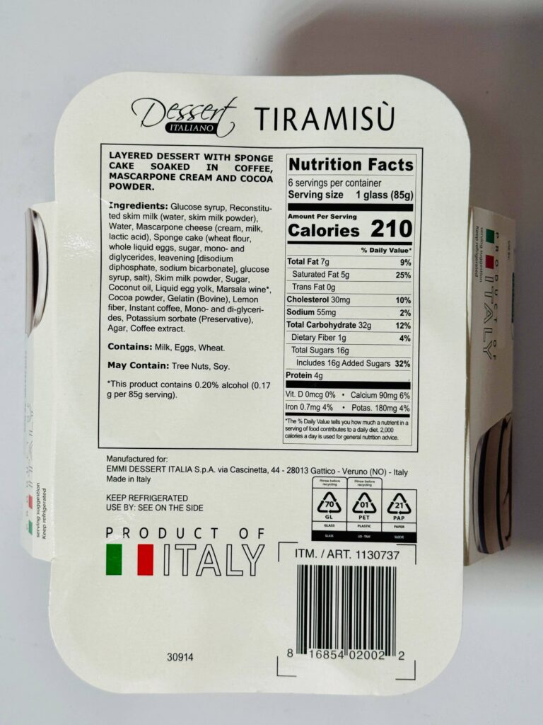 Costco Dessert Italiano Tiramisu Box