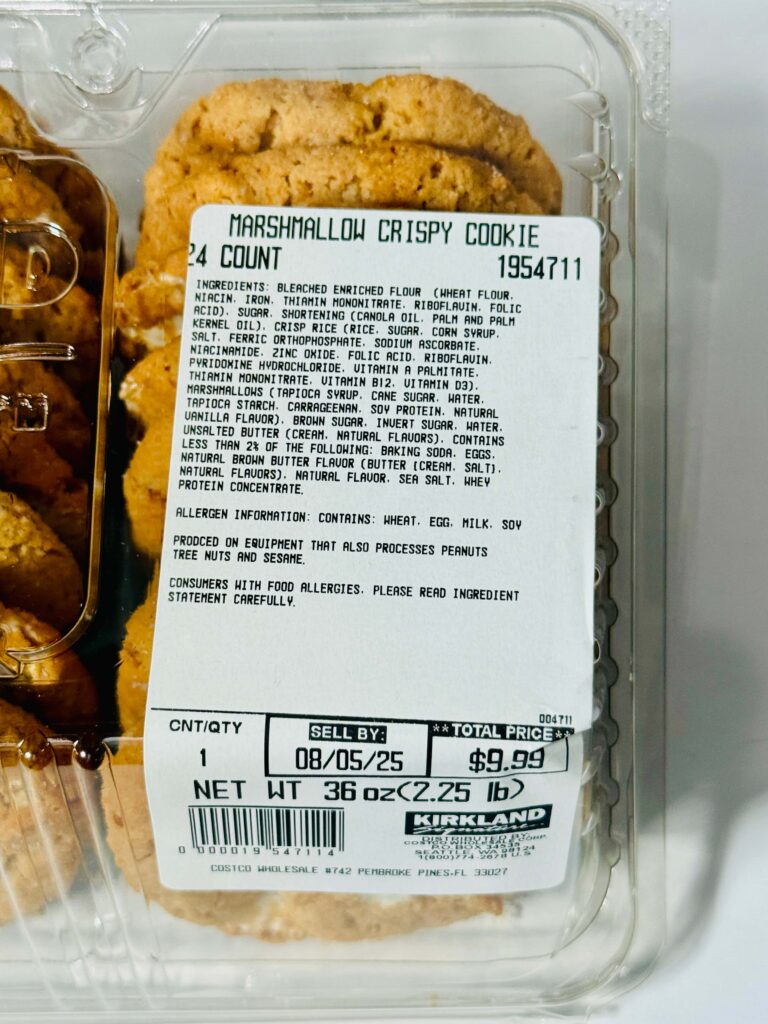 Costco Marshmallow Crispy Cookie package