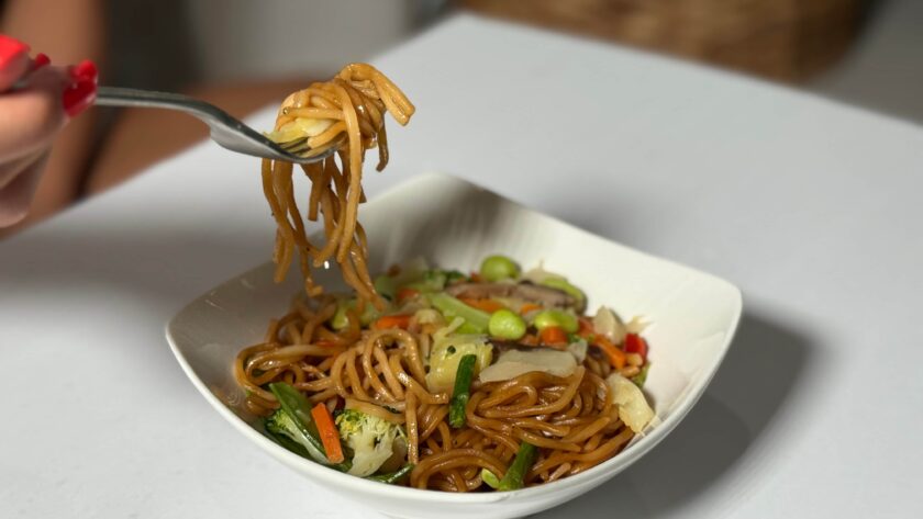 Costco Vegetable Yakisoba Noodles Served