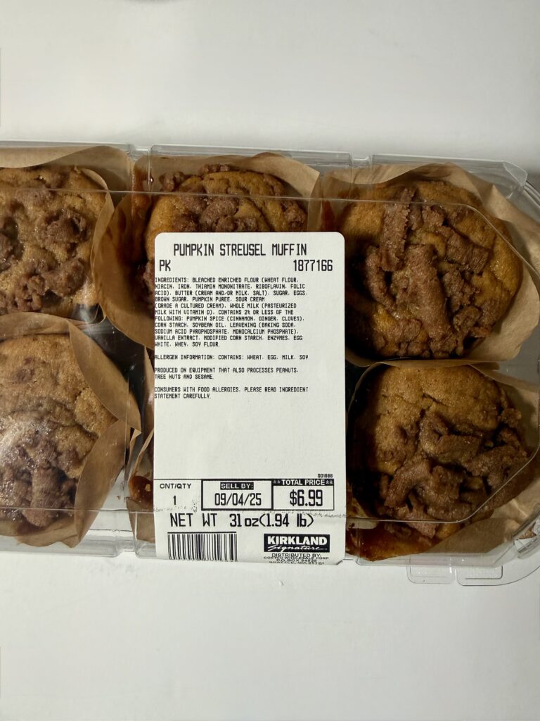 Costco Pumpkin Streusel Muffin Package